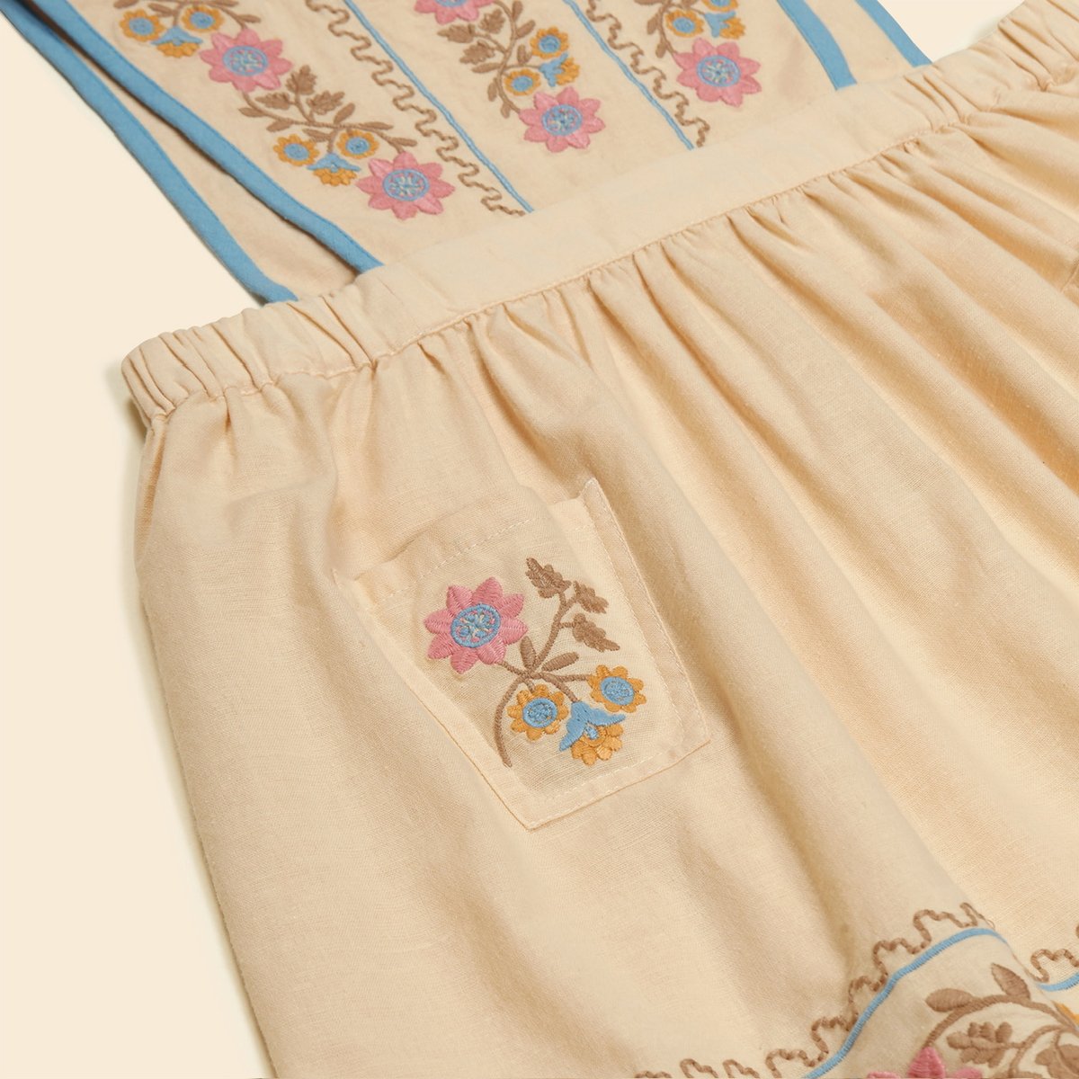 Apolina URSINA EMBROIDERED PINAFORE - CASHEW |