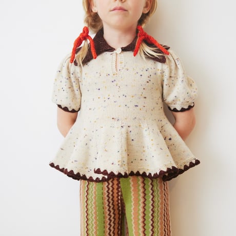 Misha & Puff　Crochet Trim Puff Top - Iris Confetti