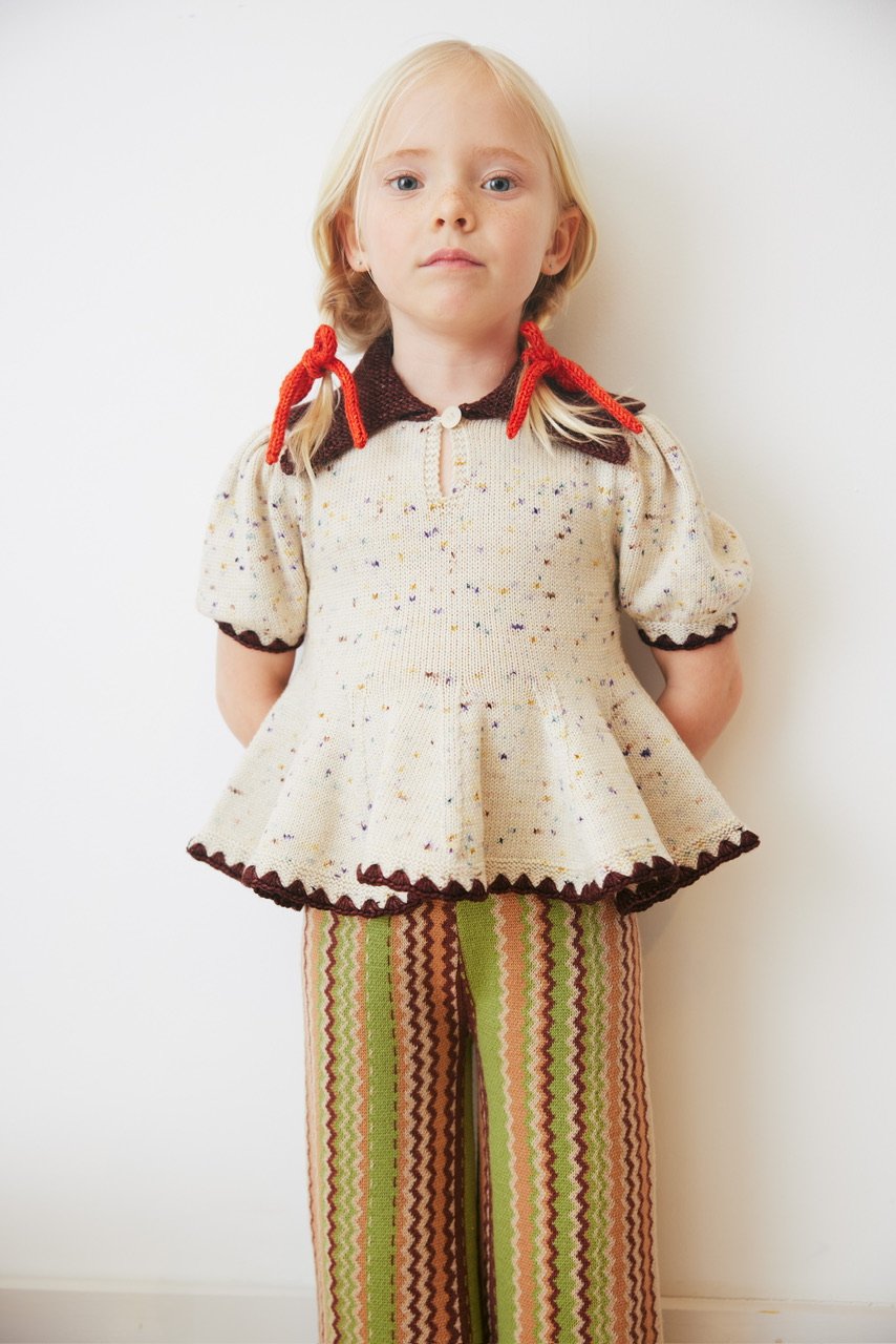 Misha & Puff Crochet Trim Puff Top - Iris Confe