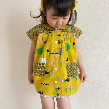 Misha & Puff　Nanna Tunic - Pistachio Flower Dot