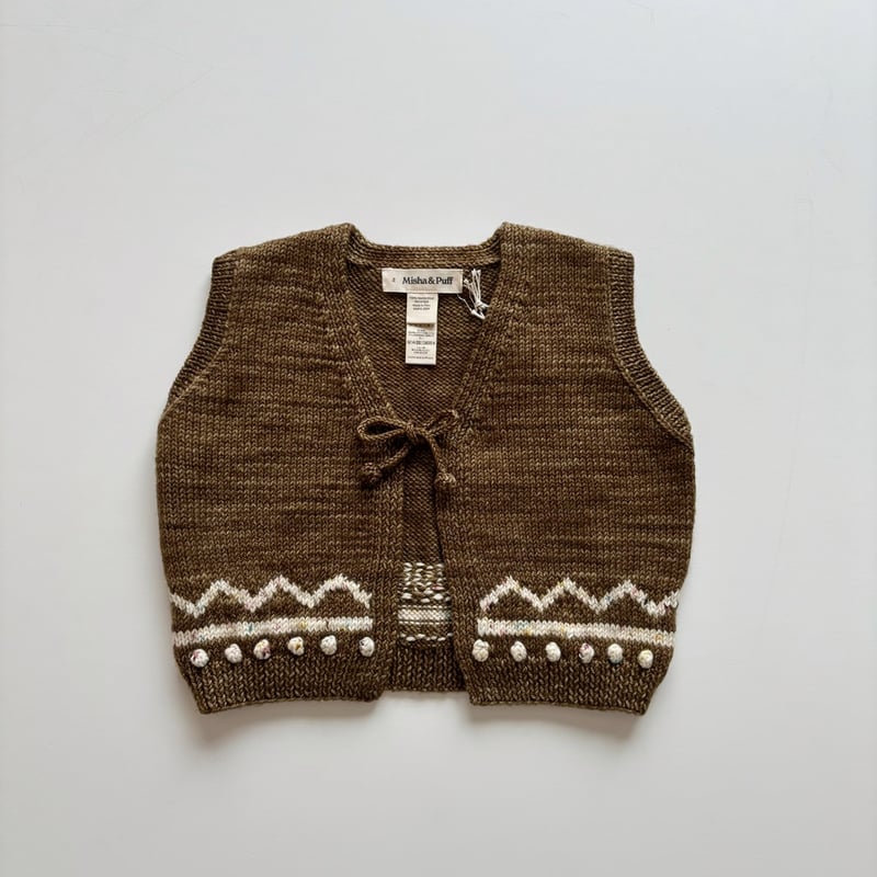 Misha & Puff Zig Zag Vest - Nutshell | Baby Sty