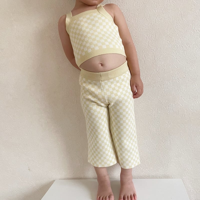 Rylee + Cru CHECKER KNIT SET LEMON | Baby Sty