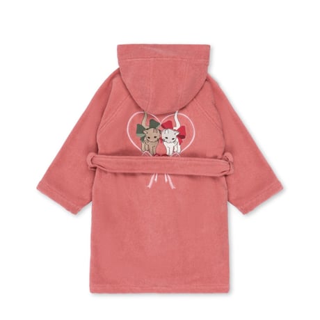 Konges Sløjd TERRY BATHROBE EMBROIDERY GOTS FLAMINGO PLUME