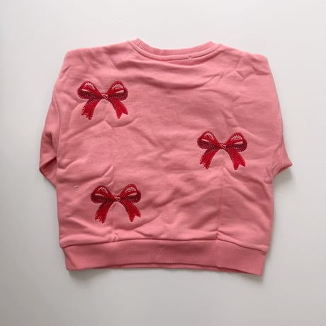 Konges Sløjd 　LOU BOW SWEAT SHIRT OCS - STRAWBERRY ICE