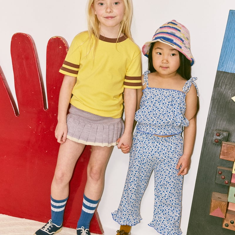 Misha & Puff RUFFLE PEDAL PUSHER - BLUE RIBBON