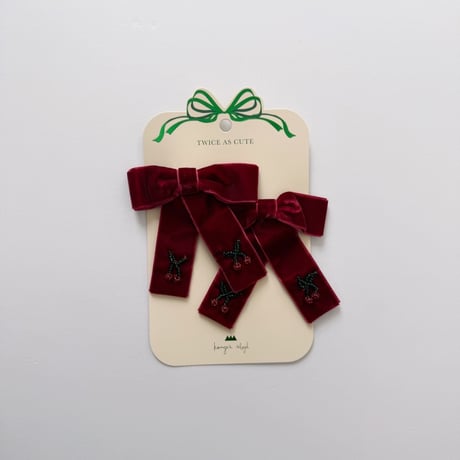 Konges Sløjd 　2 PACK JULIETTE BOW HAIR CLIP - RIO RED