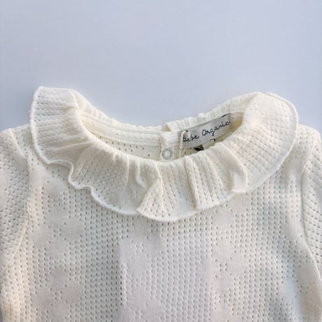 Bebe Oganic　Blooms Collar Top Pearl