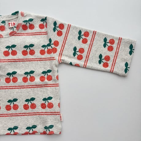 tiny cottons  CHERRY PATTERN RIB BABY TEE