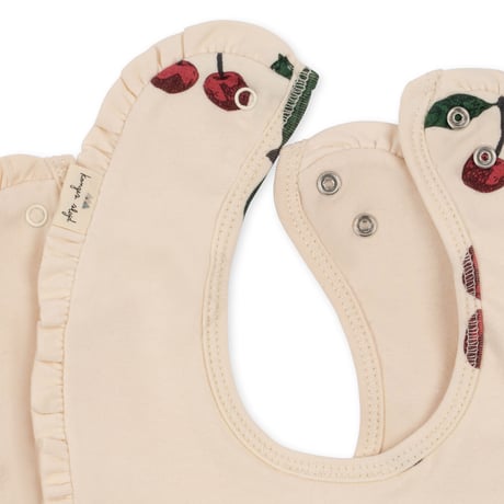 Konges Sløjd  2 PACK FRILL BIB - MA GRANDE CERISE/ NOUVELLE PEACH