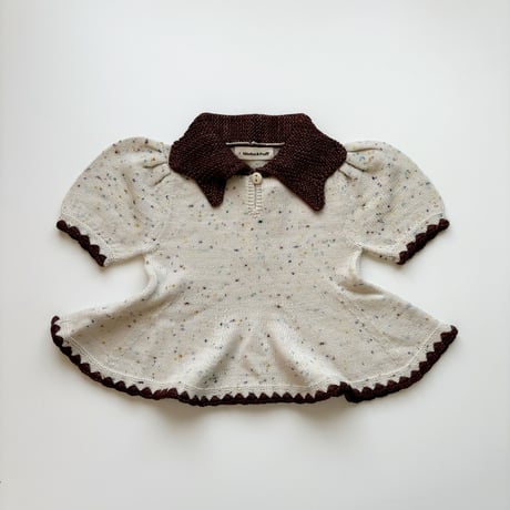 Misha & Puff　Crochet Trim Puff Top - Iris Confetti