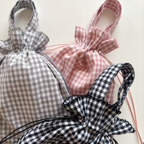 ドローイングバッグ gingham check Mサイズ/Mサイズ(shoulder)/Sサイズ/Miniサイズ/miniminiサイズ