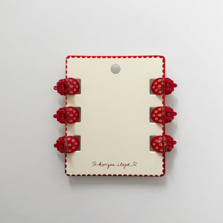 Konges Sløjd 　6 PACK MINI FRAISE HAIR CLAWS - STRAWBERRY