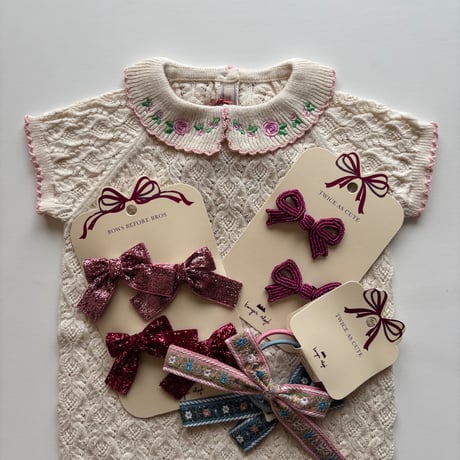 Konges Sløjd 　2 PACK PEARLY BOW HAIR CLIPS