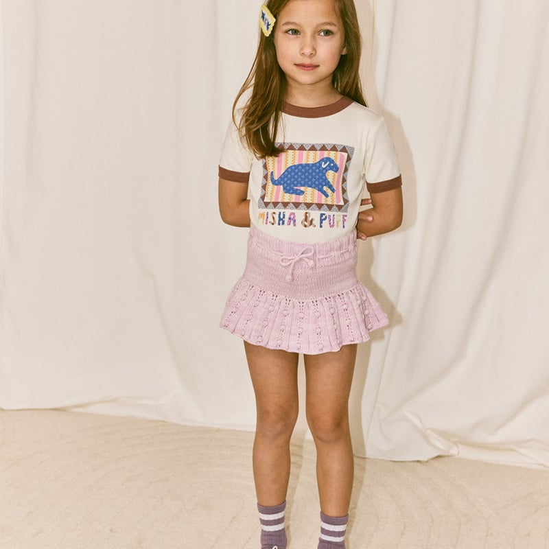 Misha & Puff DOG COLLAGE RIGER TEE - MARZIPAN |