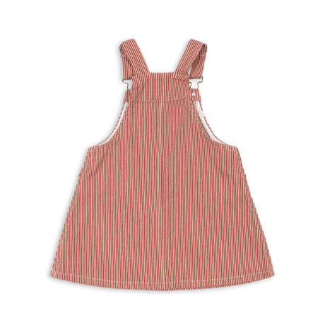 Konges Sløjd 　LUC SPENCER DRESS GOTS-MILK ROUGE STRIPE