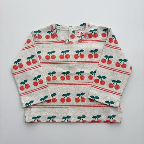 tiny cottons  CHERRY PATTERN RIB BABY TEE