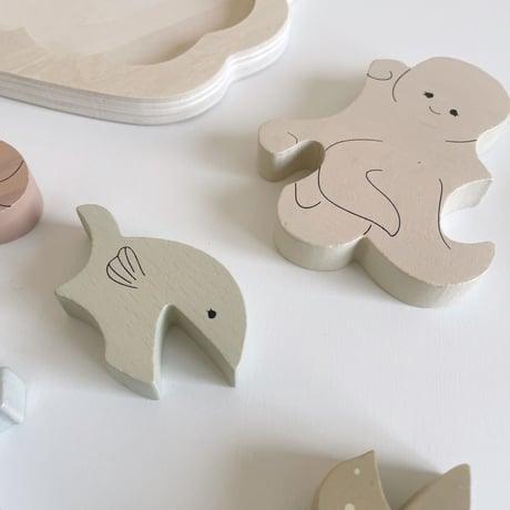 Konges Sløjd　SEA ANIMALS WOOD CLAM PUZZLE