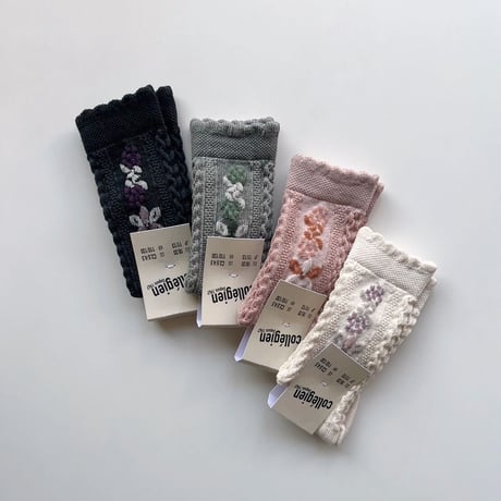 Collegien DALIA - Jacquard Flower Knee-high Socks
