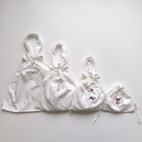 ドローイングバッグ lace embroidery Mサイズ/Sサイズ/Miniサイズ/minimini