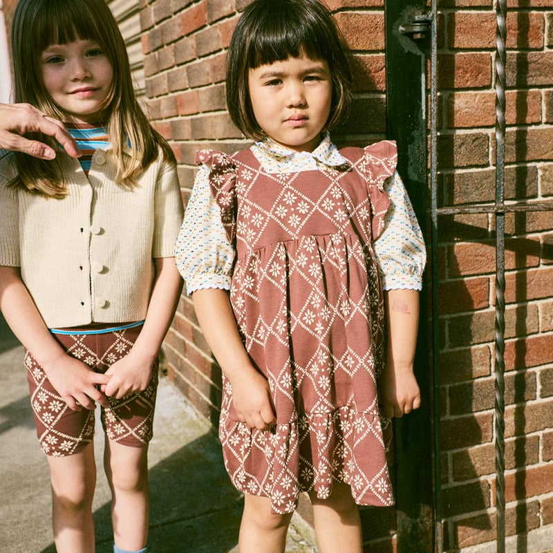 Misha & Puff RUFFLE SLEEVE DRESS - COLA FLORA T