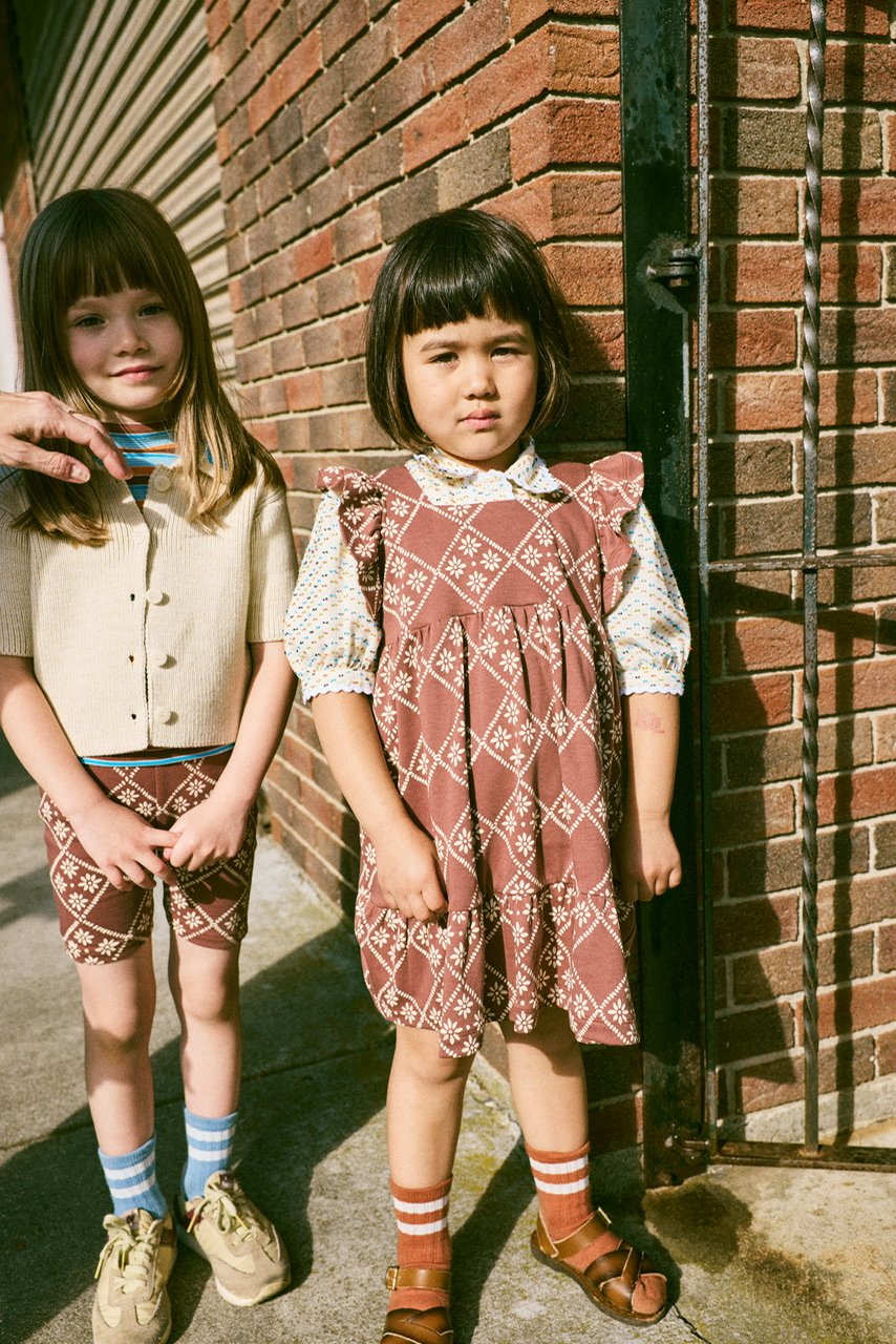 Misha & Puff RUFFLE SLEEVE DRESS - COLA FLORA T