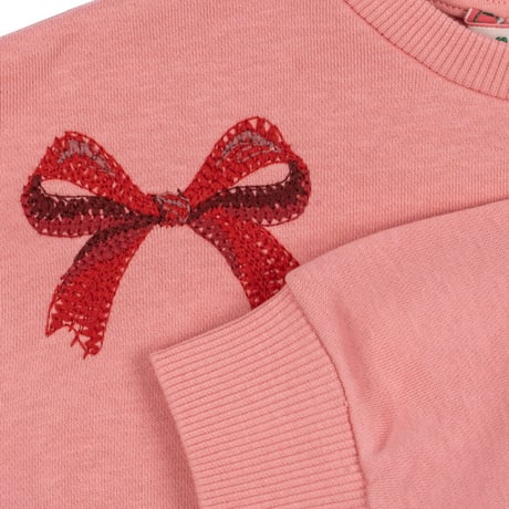 Konges Sløjd 　LOU BOW SWEAT SHIRT OCS - STRAWBERRY ICE