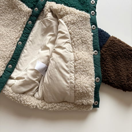 tiny cottons COLOR BLOCK POLAR SHERPA JACKET - dark green