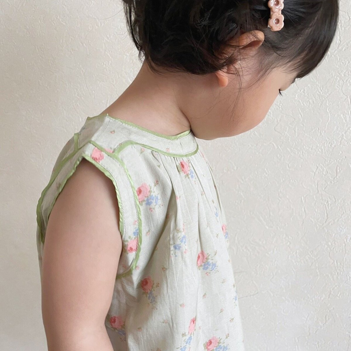 CARAMEL GINGER BABY DRESS - ROSE BOUQUET PRINT