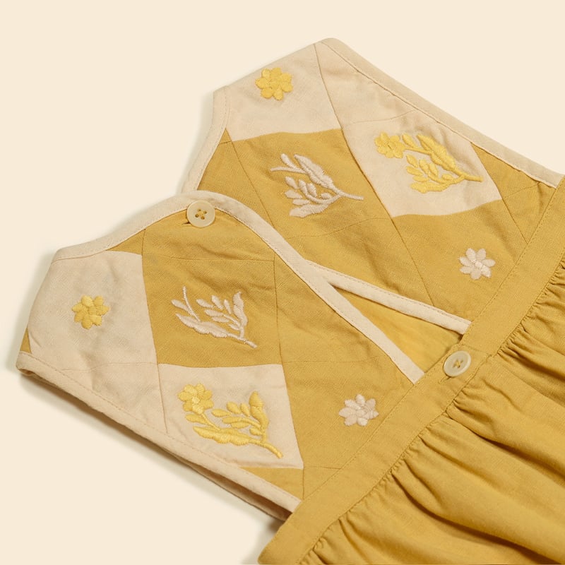 ワンピース Apolina Bibi Panelled Pinafore - Honey Apolina Honey Bibi Panelled Pinafore – Ladida