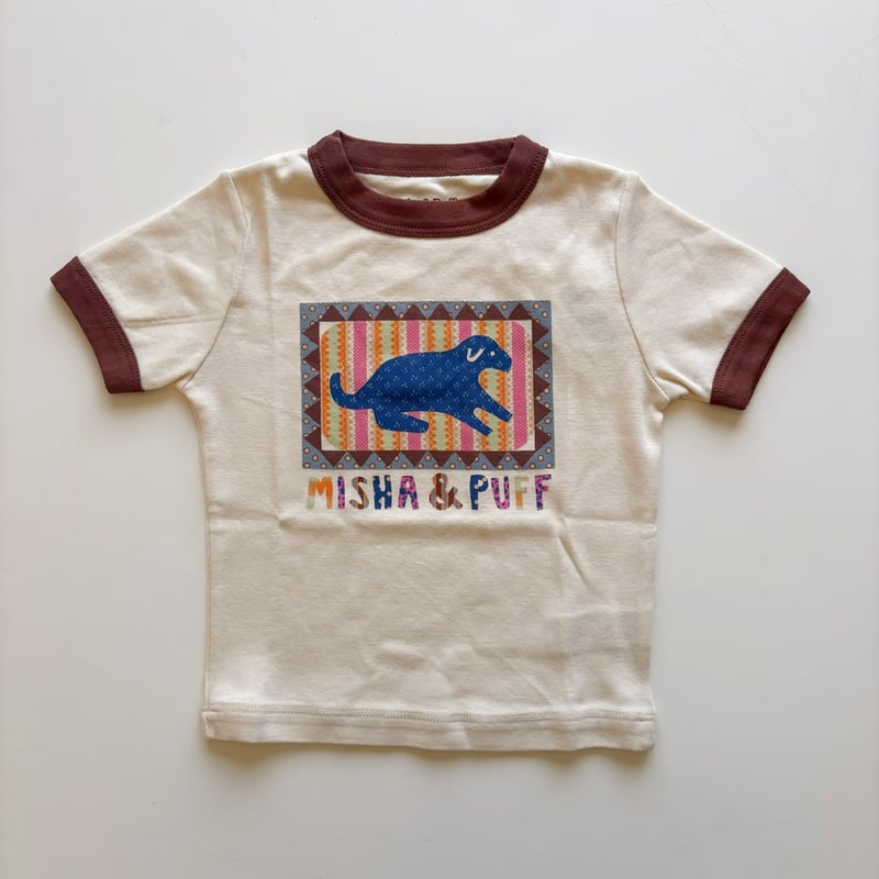 Misha & Puff DOG COLLAGE RIGER TEE - MARZIPAN |