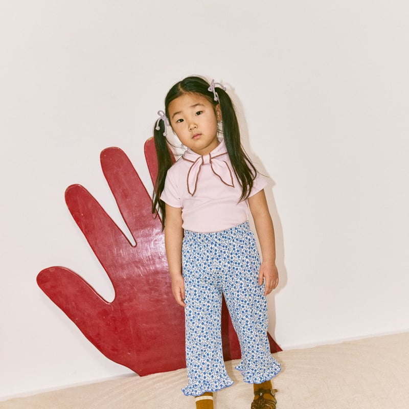 Misha & Puff RUFFLE PEDAL PUSHER - BLUE RIBBON