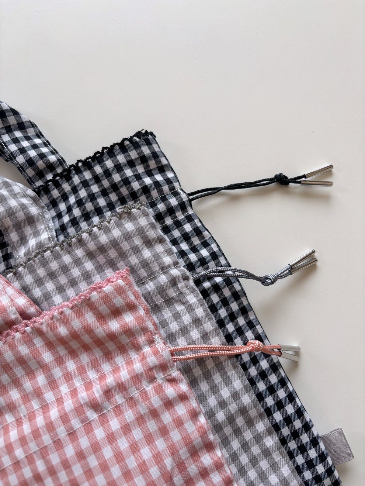 ドローイングバッグ gingham check Mサイズ/Mサイズ(shoulder)/Sサイ
