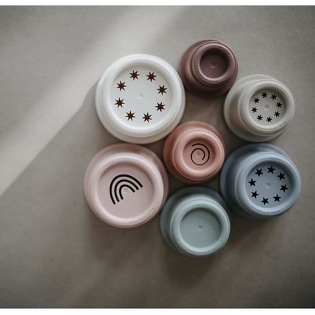 Mushie Stacking Cups Toy | Made in Denmark (Petal)