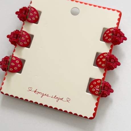 Konges Sløjd 　6 PACK MINI FRAISE HAIR CLAWS - STRAWBERRY