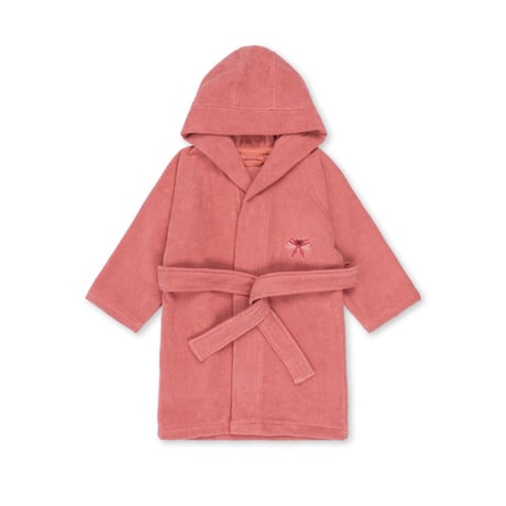 Konges Sløjd TERRY BATHROBE EMBROIDERY GOTS FLAMINGO PLUME