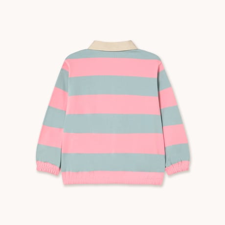 tiny cottons  STRIPES POLO SLEEVE TEE - warm grey