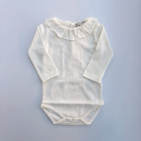 Bebe Oganic　Blooms Collar Onesie Pearl