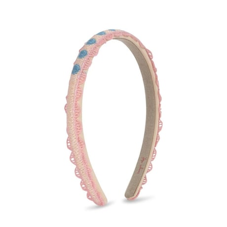 Konges Sløjd 　HEART EMBROIDERY HAIRBRACE - BUTTERCREAM
