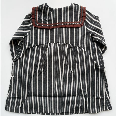 CARAMEL LAILA BABY DRESS - GREY STRIPE