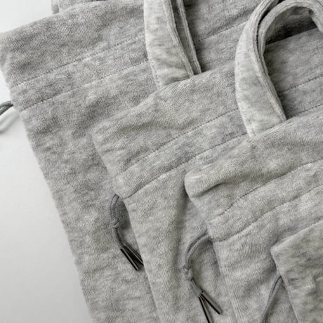 ドローイングバッグ Terry towel グレー Mサイズ(shoulder)/Sサイズ/Miniサイズ/miniminiサイズ