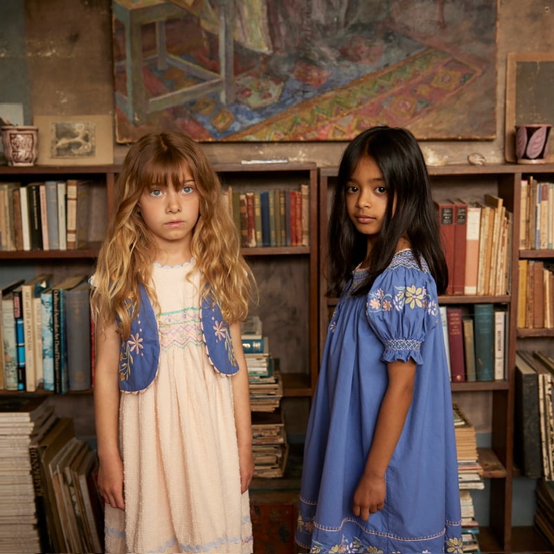 Apolina VERNA SMOCK DRESS - AZUL | Baby Style LAB