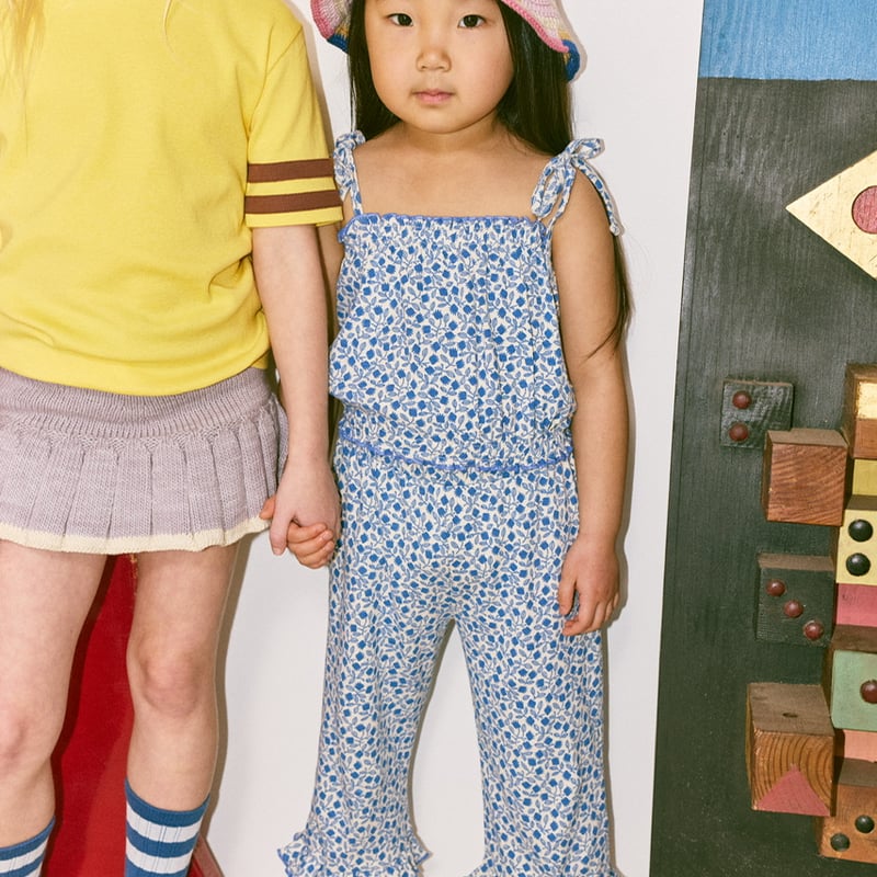 Misha & Puff RUFFLE PEDAL PUSHER - BLUE RIBBON