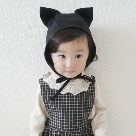 Briar Baby  BLACK CAT BONNET COTTON-LINED