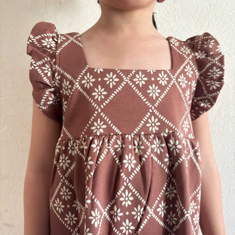 Misha & Puff RUFFLE SLEEVE DRESS - COLA FLORA T