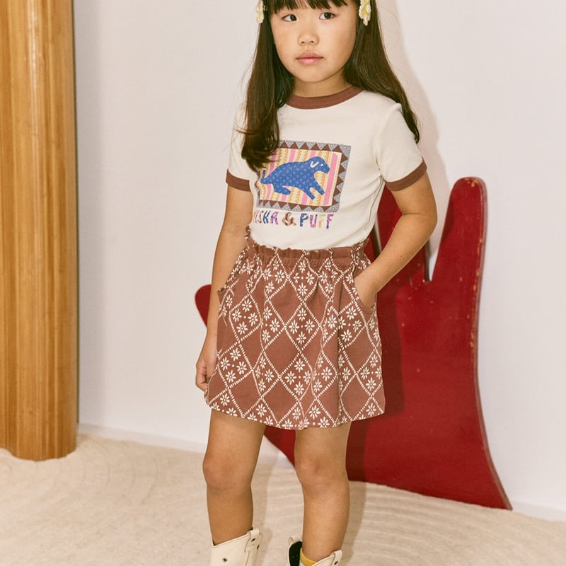 Misha & Puff DOG COLLAGE RIGER TEE - MARZIPAN |