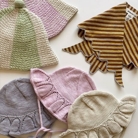 Misha & Puff　SCALLOP SCARF - COLA PAINTERLY STRIPE
