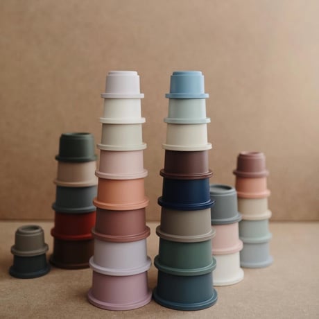 Mushie Stacking Cups Toy | Made in Denmark (Forest)