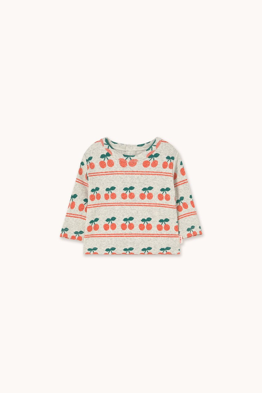 tiny cottons CHERRY PATTERN RIB BABY TEE | Bab