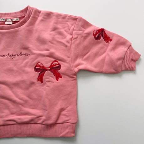 Konges Sløjd 　LOU BOW SWEAT SHIRT OCS - STRAWBERRY ICE