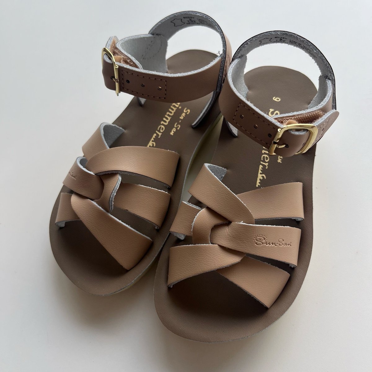 Salt Water Sandals Swimmer - Latte US9-12 | Bab